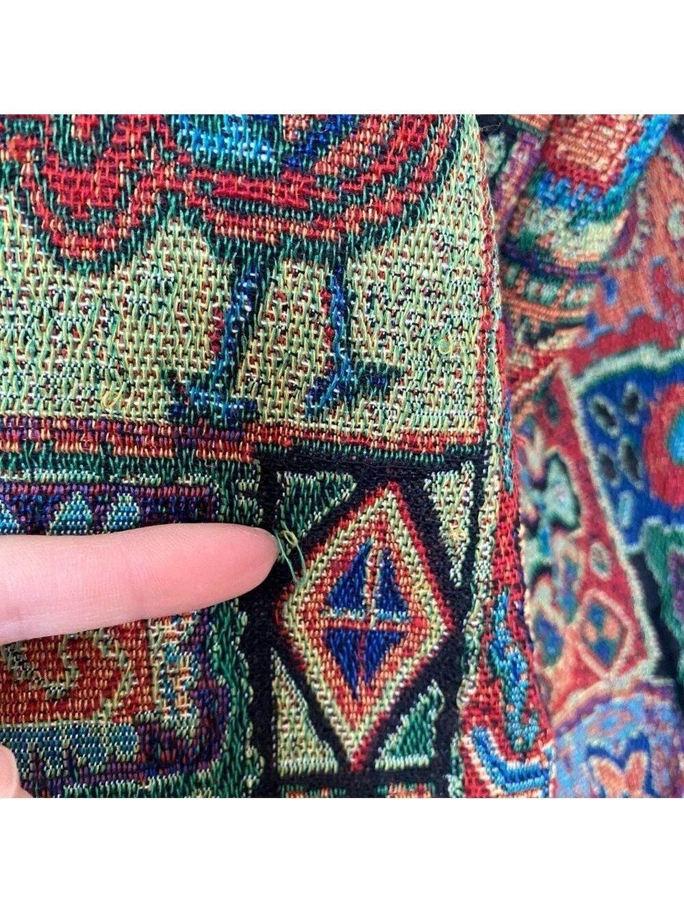 Parsley & Sage Tapestry Flowers Animal Beaded Zip Jacket 1X Pockets Lined - Picture 12 of 16